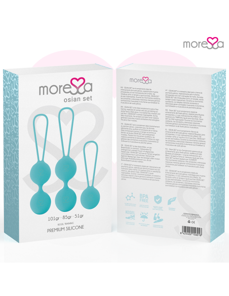 MORESSA - OSIAN SET Osian One 51 Gr / Osian Two 101 Gr / Osian Three 85 gr PREMIUM SILICONA TURQUESA 