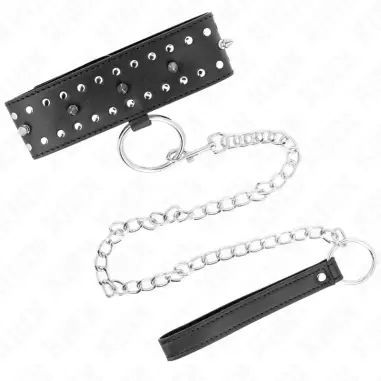 Collar con Correa 65 cm con Tachuelas Plateadas Modelo