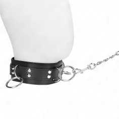 KINK - COLLAR CON CORREA 80 CM ESCLAVITUD 3 ANILLOS 53 X 5 CM 2