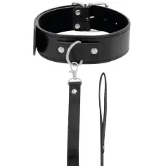 DARKNESS - COLLAR DE POSTURA CON CADENA LEATHER 2
