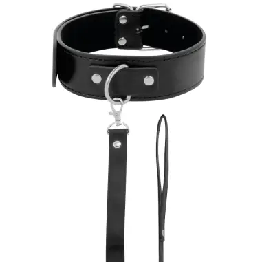 Collar de Postura con Cadena Leather - Rotación | Darkness