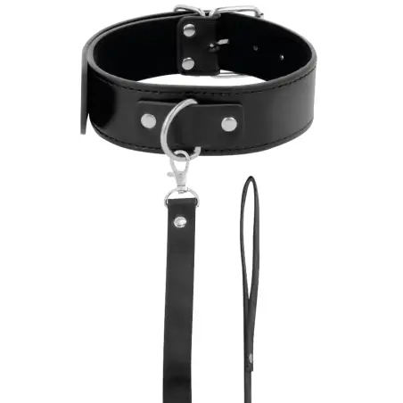 Collar de Postura con Cadena Leather - Rotación | Darkness
