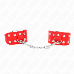 KINK - MUÑEQUERAS CON DOBLE LÍNEA DE TACHUELAS AJUSTABLE ROJO KINK WRIST RESTRAINT 2