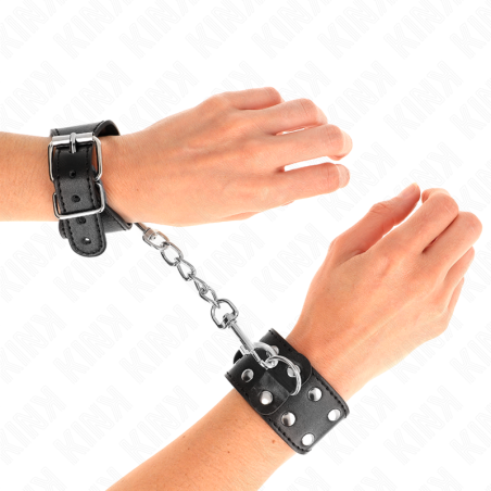 KINK - MUÑEQUERAS CON DOBLE LÍNEA DE TACHUELAS AJUSTABLE NEGRO KINK WRIST RESTRAINT
