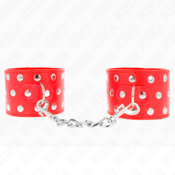 KINK - MUÑEQUERAS CON CIERRE A PRESIÓN LLENO DE TACHUELAS AJUSTABLE ROJO 19-24 CM X 5.5 CM KINK WRIST RESTRAINT