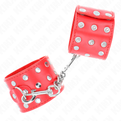KINK - MUÑEQUERAS CON CIERRE A PRESIÓN LLENO DE TACHUELAS AJUSTABLE ROJO 19-24 CM X 5.5 CM KINK WRIST RESTRAINT 2