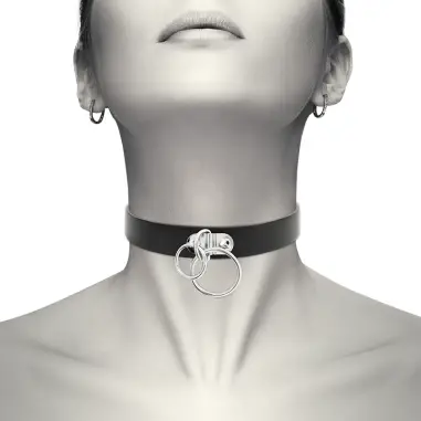 Choker Cuero Vegano Doble Anilla | Coquette Chic Desire