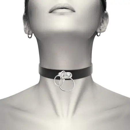 Choker Cuero Vegano Doble Anilla | Coquette Chic Desire