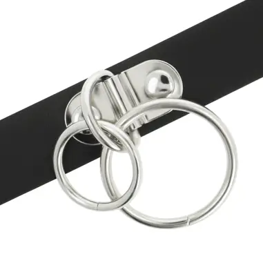 Choker Cuero Vegano Doble Anilla | Coquette Chic Desire