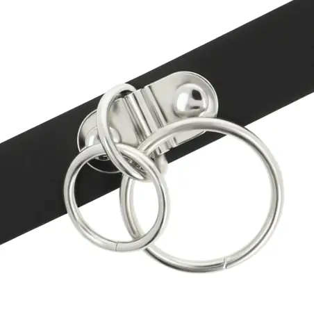 Choker Cuero Vegano Doble Anilla | Coquette Chic Desire