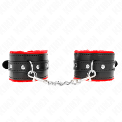 KINK - MUÑEQUERAS FORRADAS PREMIUM ROJO CON CORREA NEGRO AJUSTABLE 17-29 CM X 6 CM KINK WRIST RESTRAINT