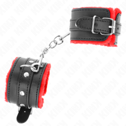 KINK - MUÑEQUERAS FORRADAS PREMIUM ROJO CON CORREA NEGRO AJUSTABLE 17-29 CM X 6 CM KINK WRIST RESTRAINT 2