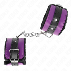 KINK - MUÑEQUERAS FORRADAS PREMIUM NEGRO CON CORREA VIOLETA / NEGRO AJUSTABLE 17-29 CM X 6 CM KINK WRIST RESTRAINT 2