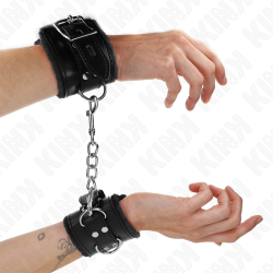 KINK - MUÑEQUERAS FORRADAS NEGRO CON CORREA NEGRO AJUSTABLE 20-29 CM X 5.5 CM KINK WRIST RESTRAINT