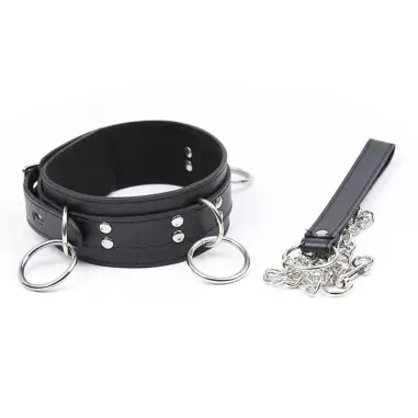 Collar Sumision con 3 Anillas - Ajustable | Ohmama Fetish