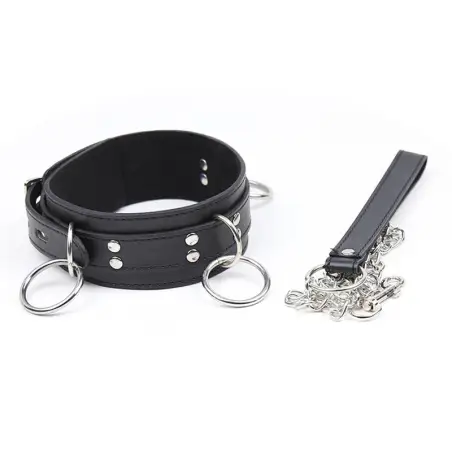Collar Sumision con 3 Anillas - Ajustable | Ohmama Fetish