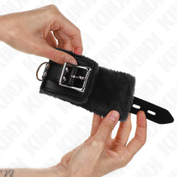 KINK - MUÑEQUERAS FORRADAS NEGRO CON CORREA NEGRO AJUSTABLE 20-29 CM X 5.5 CM KINK WRIST RESTRAINT 2