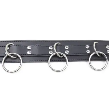 Collar Sumision con 3 Anillas - Ajustable | Ohmama Fetish