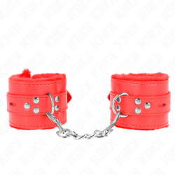 KINK - MUÑEQUERAS FORRADAS CON AGUJEROS CUADRADOS ROJO Y CORREA ROJO AJUSTABLE 17-29 CM X 6 CM KINK WRIST RESTRAINT