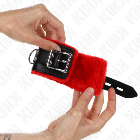 KINK - MUÑEQUERAS FORRADAS CON AGUJEROS CUADRADOS ROJO Y CORREA NEGRO AJUSTABLE 17-29 CM X 6 CM KINK WRIST RESTRAINT