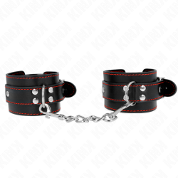 KINK - MUÑEQUERAS NEGRO CON DETALLES EN ROJO AJUSTABLE 20-28 CM X 5.5 CM KINK WRIST RESTRAINT