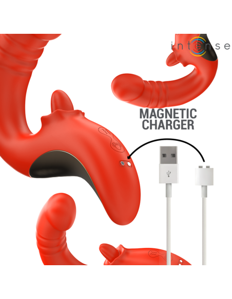 INTENSE - PAULINA VIBRADOR & ESTIMULADOR EN FORMA DE U ROJO 