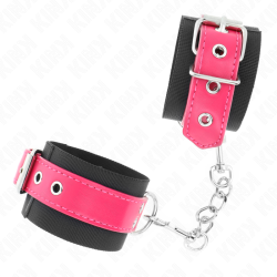 KINK - MUÑEQUERAS DE NYLON NEGRO CON CORREA POLIPIEL FUSCIA AJUSTABLE 19-29 CM X 5.1 CM KINK WRIST RESTRAINT 2