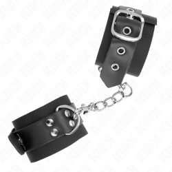 KINK - MUÑEQUERAS DE NYLON NEGRO CON CORREA CUERO NEGRO AJUSTABLE 19-29 CM X 5.1 CM KINK WRIST RESTRAINT 2