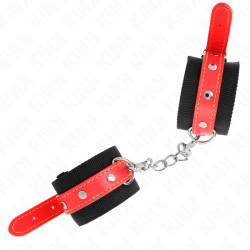 KINK - MUÑEQUERAS DE NYLON NEGRO CON CORREA POLIPIEL ROJO AJUSTABLE 19-24 CM X 5.5 CM KINK WRIST RESTRAINT 2