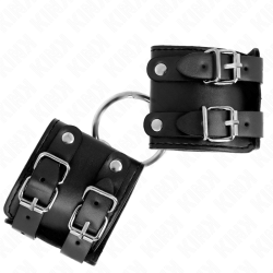 KINK - MUÑEQUERAS FIJAS CON ANILLA Y TACHUELAS NEGRO AJUSTABLE 17-22 CM X 6.5 CM KINK WRIST RESTRAINT 2