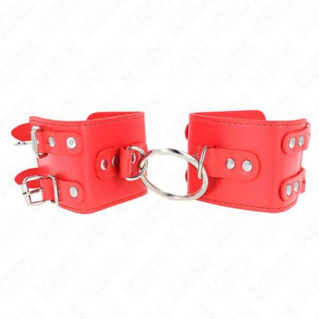KINK - MUÑEQUERAS FIJAS CON ANILLA Y TACHUELAS ROJO AJUSTABLE 17-22 CM X 6.5 CM KINK WRIST RESTRAINT