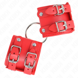 KINK - MUÑEQUERAS FIJAS CON ANILLA Y TACHUELAS ROJO AJUSTABLE 17-22 CM X 6.5 CM KINK WRIST RESTRAINT 2
