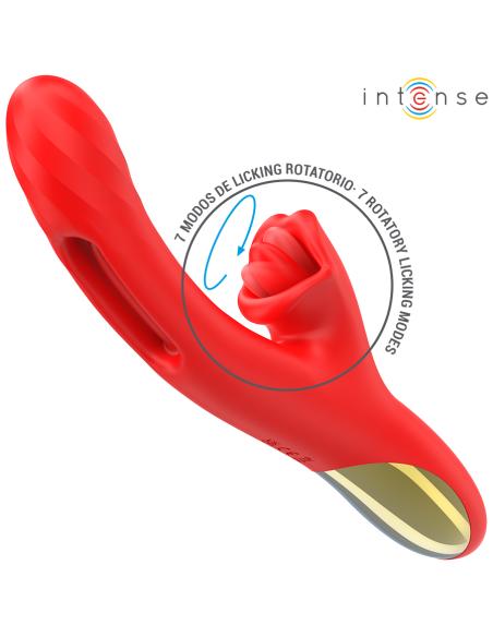 INTENSE - JESSICA VIBRADOR MULTIFUNCIÓN ESTIMULACIÓN CLÍTORIS 24.8 CM ROJO 