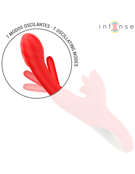 INTENSE - JESSICA VIBRADOR MULTIFUNCIÓN ESTIMULACIÓN CLÍTORIS 24.8 CM ROJO 