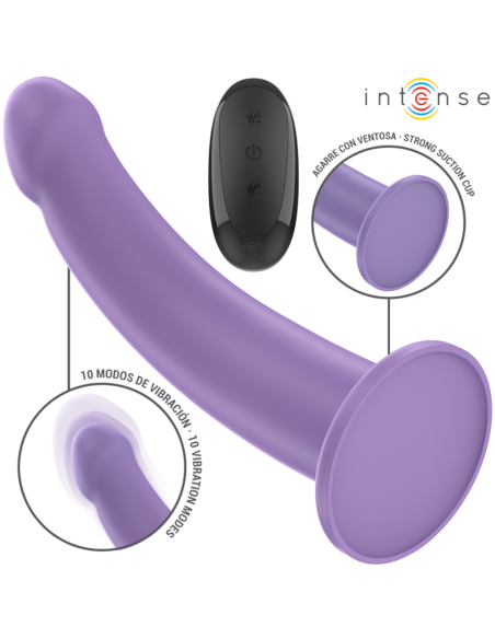 INTENSE - EDDIE VIBRADOR 17,5 CM 10 VIBRACIONES MORADO CONTROL REMOTO 