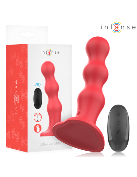 INTENSE - CODY VIBRADOR CON VENTOSA ROJO CONTROL REMOTO 