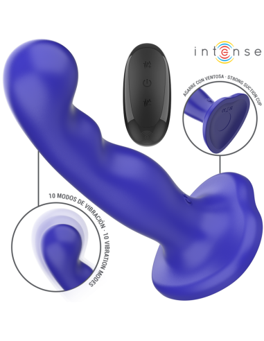 INTENSE - SHORTY VIBRADOR CON VENTOSA AZUL CONTROL REMOTO 