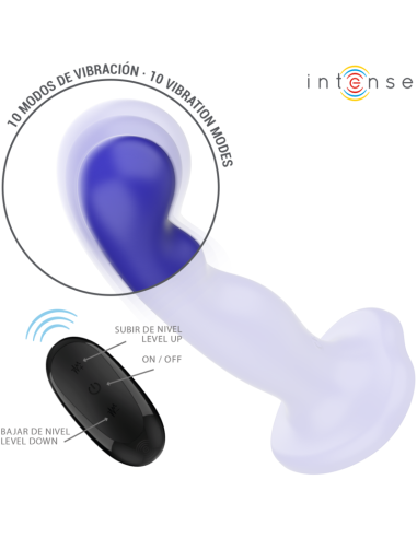 INTENSE - SHORTY VIBRADOR CON VENTOSA AZUL CONTROL REMOTO 