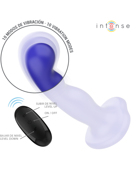 INTENSE - SHORTY VIBRADOR CON VENTOSA AZUL CONTROL REMOTO 