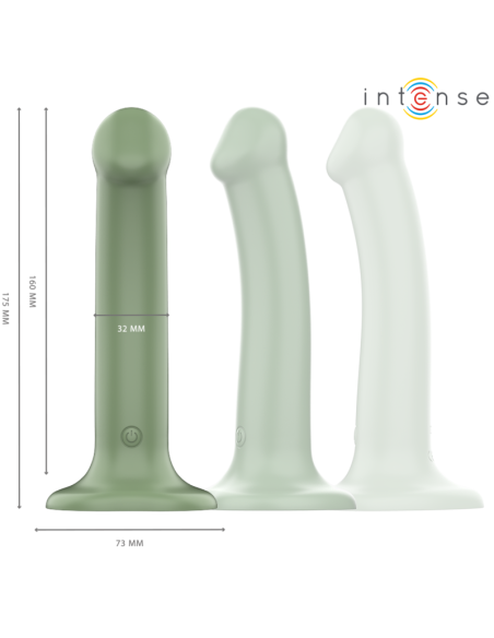 INTENSE - BECCA VIBRADOR CON VENTOSA 10 VIBRACIONES VERDE CONTROL REMOTO 