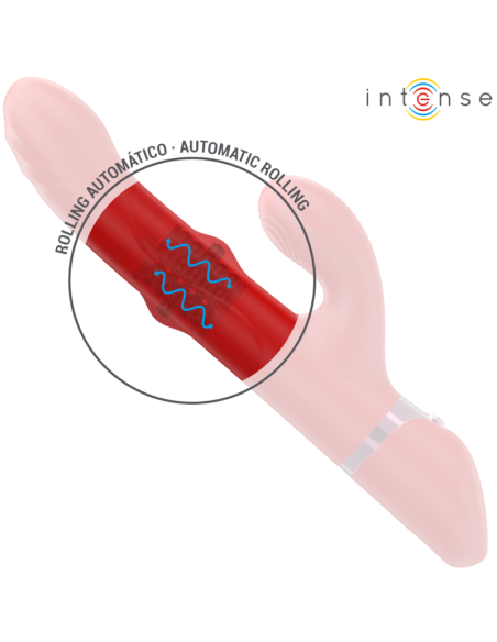 INTENSE - LELE VIBRADOR MULTIFUNCIÓN ROTATORIO & OSCILACIÓN & ESTIMULACIÓN ROJO 