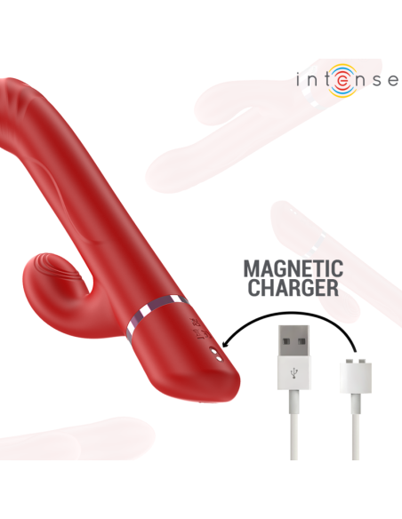 INTENSE - LELE VIBRADOR MULTIFUNCIÓN ROTATORIO & OSCILACIÓN & ESTIMULACIÓN ROJO 