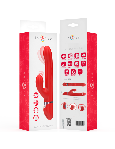 INTENSE - LELE VIBRADOR MULTIFUNCIÓN ROTATORIO & OSCILACIÓN & ESTIMULACIÓN ROJO 