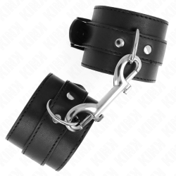 KINK - MUÑEQUERAS SIMPLES CON FILA DE REMACHES Y HEBILLA GRANDE NEGRO AJUSTABLE 17-28 CM X 5 CM KINK WRIST RESTRAINT 2