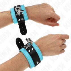 KINK - MUÑEQUERAS CON CIERRE PREMIUM NEGRO / AZUL AJUSTABLE 21-28 CM X 5.5 CM KINK WRIST RESTRAINT