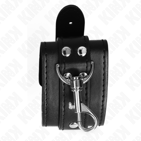 KINK - MUÑEQUERAS ESTILO MAZMORRA CON CERRADURA NEGRO AJUSTABLE 21-28 CM X 5.5 CM KINK WRIST RESTRAINT