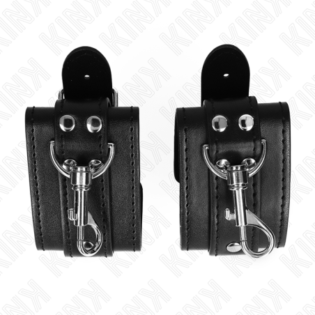 KINK - MUÑEQUERAS ESTILO MAZMORRA CON CERRADURA NEGRO AJUSTABLE 21-28 CM X 5.5 CM KINK WRIST RESTRAINT