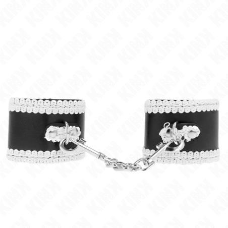 KINK - MUÑEQUERAS NEGRO CON ENCAJE DECORATIVO BLANCO AJUSTABLE 20-23 CM X 5.5 CM KINK WRIST RESTRAINT