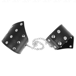 KINK - MUÑEQUERAS ESTILO PUNTIAGUDO NEGRO CON CADENA AJUSTABLE 17-23 CM X 8.5 CM KINK WRIST RESTRAINT 2