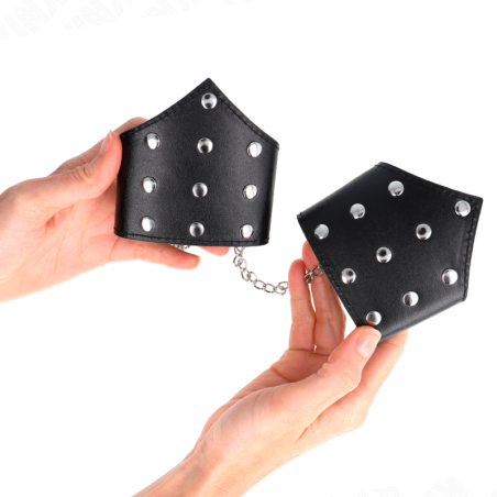 KINK - MUÑEQUERAS ESTILO PUNTIAGUDO NEGRO CON CADENA AJUSTABLE 17-23 CM X 8.5 CM KINK WRIST RESTRAINT